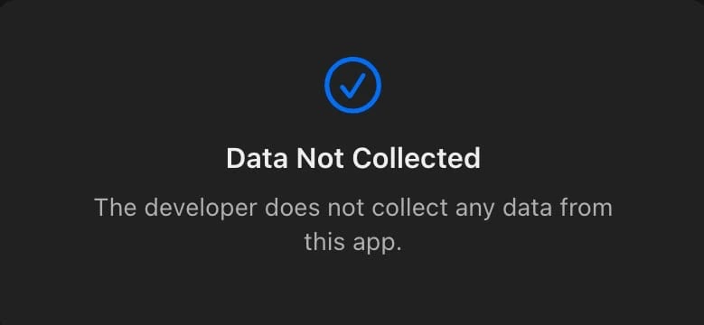 App Store privacy label showing Converleon collects no user data